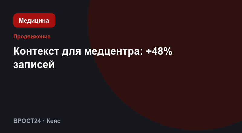 Контекст для медцентра: +48% записей