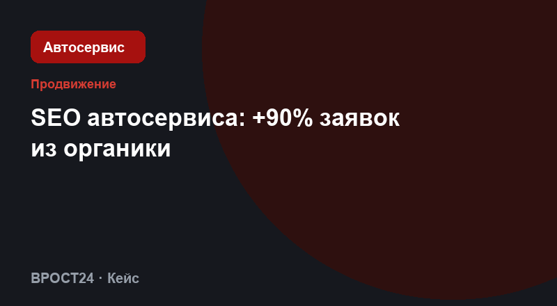 SEO автосервиса: +90% заявок из органики