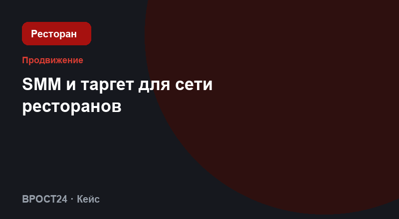 SMM и таргет для сети ресторанов