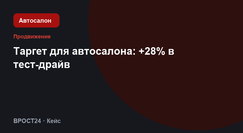 Таргет для автосалона: +28% в тест-драйв